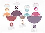 Timeline infographics design template with circles representing different time intervals, vector eps10 illustration