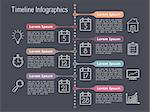 Vertical timeline infographics design template with line icons, vector eps10 illustration