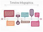 Timeline infographics template with different elements for your information, text and icons, vector eps10 illustration