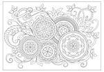 Hand drawn decorated image with doodle flowers and mandalas. Image for adult coloring pages, books, embroidery. Vector illustration - eps 8.