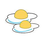 Two Fried Eggs Graphic Isolated vector illustration