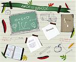 Back to school scrapbooking poster2. Vector illustration EPS10