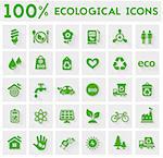 Vector material design green ecological icons collection