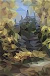 Background with Abstract Low Poly Geometrical Polygonal Colorful Pattern. Vector