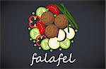 Plate of vegetarian falafel. View from above.