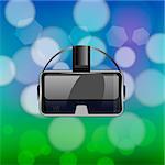 Virtual Reality Headset  on Blurred Colorful Background