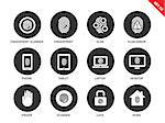 Fingerprint vector icons set. Safety verification concept. Iconf for digital systems, scanning, phone, tablet, laptop security, lock, scanner. Isolated on white background.