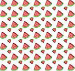 Cute seamless background with watermelon slices. Vector illustration