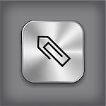 Paper clip icon - vector metal app button with shadow