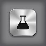 Laboratory equipment icon - vector metal app button with shadow