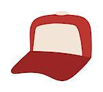 Red baseball cap isolated on white and baseball cap vector. Sport baseball cap and baseball cap fashion clothing hat. Teenager baseball cap textile blank sport cotton uniform casual template side.