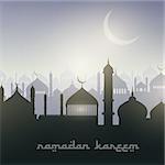 Decorative landscape background for Ramadan
