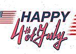 Happy 4 of July lettering text. Illustration in vector format