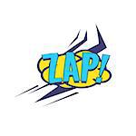 Zap Comic Speech Bubble Bright Color Classic Comic Book Style Flat Vector Design Sticker