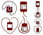 World Blood Donor Day. Set icons. Isolated on white vector illustration
