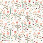 Vector hand drawn floral seamless pattern. Design for fabric, textile. Hand drawn background with flower