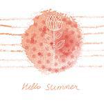 Vector hand drawn watercolor floral summer background. Universal card with flower. Han drawn texture