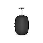 Travel suitcase in black design on white background