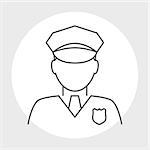 Police officer avatar. Trendy policeman icon in flat line style