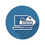 Secure Transaction Icon. Flat Design. Business Concept Isolated Illustration.