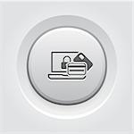 Secure Transaction Icon. Flat Design. Business Concept Grey Button Design