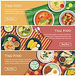 Thai food web banner.Thai street food coupon.