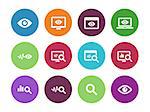 Observation and Monitoring circle icons on white background. Vector illustration.