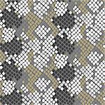 Python skin seamless vector texture. Gray and gold tone colors snake pattern ornament for textile fabric. Artificial reptile python leather pattern.