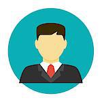 Lawyer avatar flat icon. Businessman avatar icon