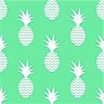 Pineapple simple vetor seamless background. Textile fabric green mint ananas pattern. Baby simple apparel and linen design.