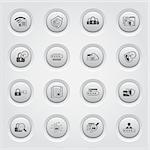 Button Design Security and Protection Icons Set. App Symbol or UI element.