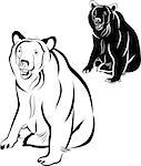 bear. silhouette bear on a white background for your design. bear silhouettes on the white background. Bears white brown animals