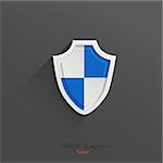 Guardian shield, protection icon in flat style with long shadow