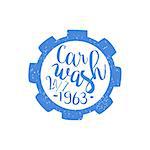 Carwash Blue Vintage Stamp Classic Cool Vector Design With Text Elements On White Background