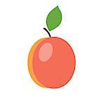 Peach. Vector illustrations. Isolated.