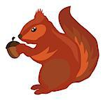 vector illustration of a squirrel with an acorn