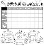Coloring book timetable topic 5 - eps10 vector illustration.