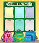 Weekly school timetable composition 7 - eps10 vector illustration.