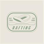 Rafting Emblem Classic Style Vector Logo With Calligraphic Text On White Background