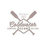 Coldwater Camp Emblem Classic Style Vector Logo With Calligraphic Text On White Background