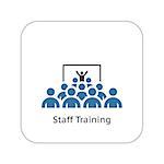 Training Icon. Business Concept. Group of People on Conference. Flat Design. Isolated Illustration. App Symbol or UI element.