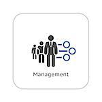 Management Icon. Business Concept. A Three man with Round Checkboxes. Flat Design. Isolated Illustration. App Symbol or UI element.