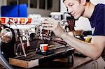 Sweden, Barista making coffee