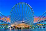 Oriente train station at the blue hour, Parque das Nacoes, Lisbon, Portugal, Europe