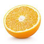 Half orange citrus fruit isolated on white with clipping path