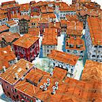 Typical italian cityscape - aerial view
