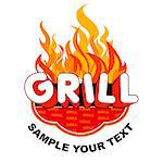 Vintage grill and BBQ label design. Vector illustration.