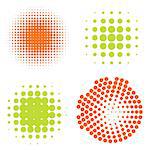 Set of Abstract Halftone Circles Logo, vector illustration