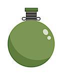 Army water canteen icon with case and military flask. Vector illustration of military canteens or flasks. Jar of water use in the campaign military flask. Military flask drink bottle container.