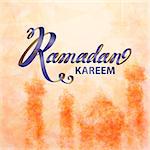 Ramadan Kareem beautiful greeting card. Islamic background with mosques suitable also for Eid Mubarak .